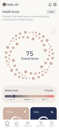 Connected app screenshot